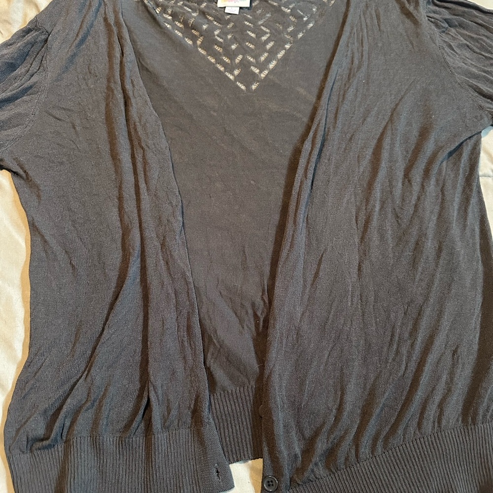 Lularoe Gray Open Front Cardigan
